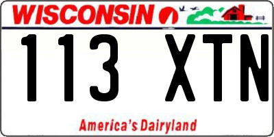 WI license plate 113XTN