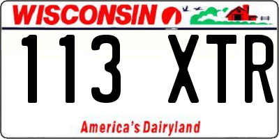 WI license plate 113XTR