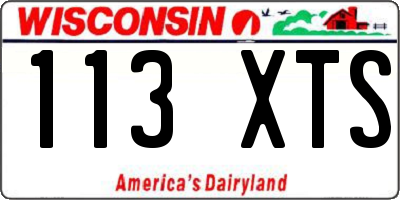 WI license plate 113XTS