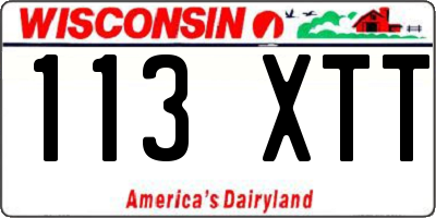 WI license plate 113XTT