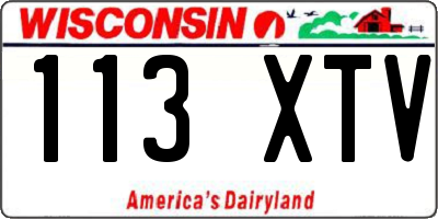 WI license plate 113XTV