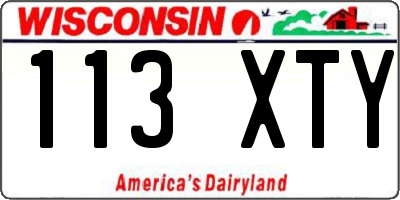 WI license plate 113XTY