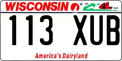WI license plate 113XUB