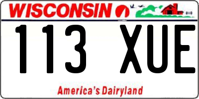 WI license plate 113XUE