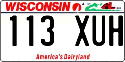 WI license plate 113XUH