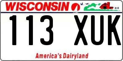 WI license plate 113XUK
