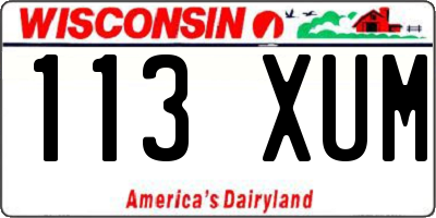 WI license plate 113XUM