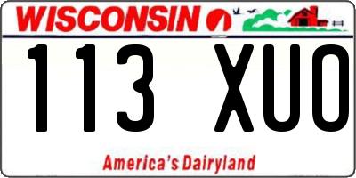 WI license plate 113XUO