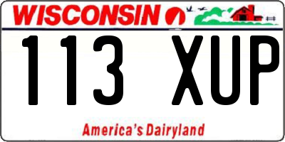 WI license plate 113XUP