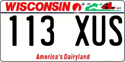 WI license plate 113XUS