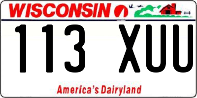WI license plate 113XUU
