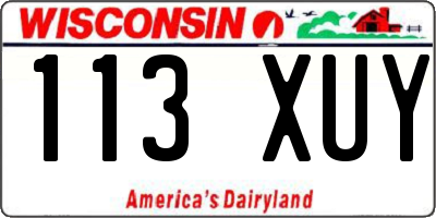 WI license plate 113XUY