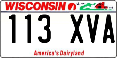 WI license plate 113XVA