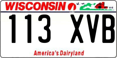 WI license plate 113XVB
