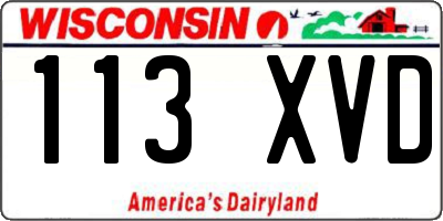 WI license plate 113XVD