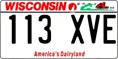 WI license plate 113XVE
