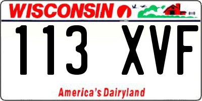WI license plate 113XVF