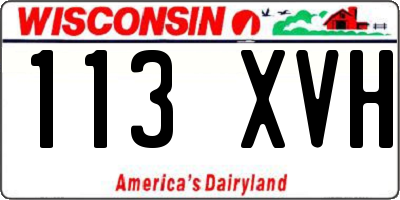 WI license plate 113XVH