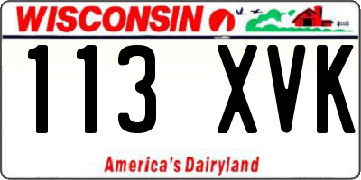 WI license plate 113XVK