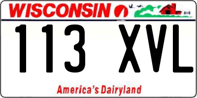 WI license plate 113XVL