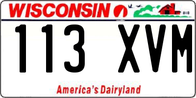 WI license plate 113XVM