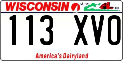WI license plate 113XVO