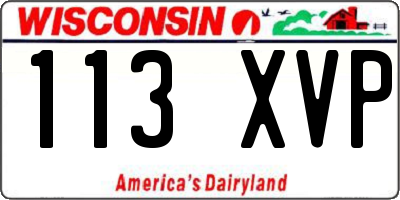 WI license plate 113XVP