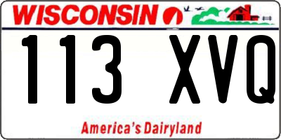 WI license plate 113XVQ