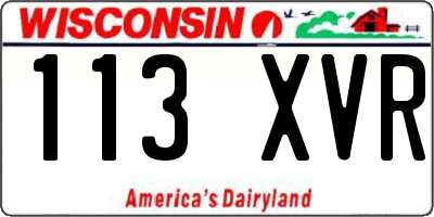 WI license plate 113XVR