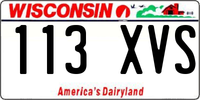 WI license plate 113XVS