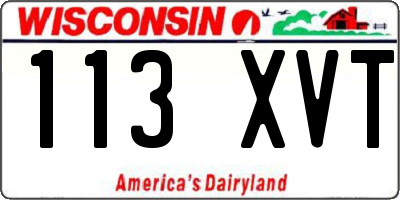 WI license plate 113XVT