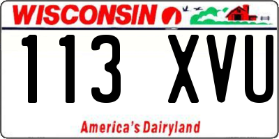WI license plate 113XVU