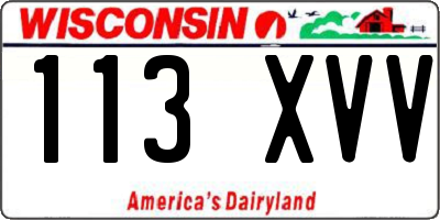 WI license plate 113XVV