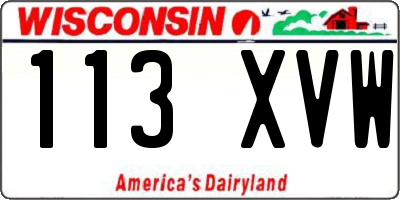 WI license plate 113XVW