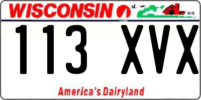WI license plate 113XVX