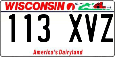 WI license plate 113XVZ