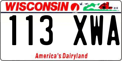 WI license plate 113XWA