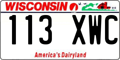 WI license plate 113XWC