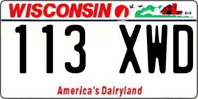 WI license plate 113XWD