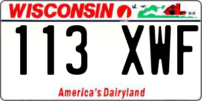 WI license plate 113XWF