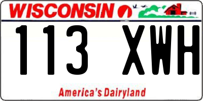 WI license plate 113XWH