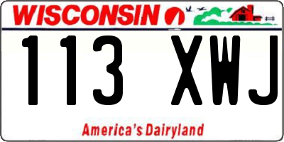 WI license plate 113XWJ