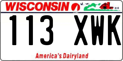 WI license plate 113XWK