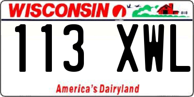 WI license plate 113XWL