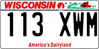 WI license plate 113XWM