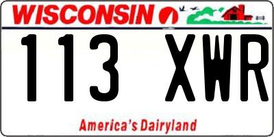 WI license plate 113XWR
