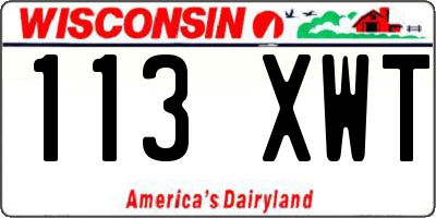 WI license plate 113XWT