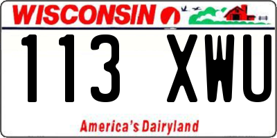 WI license plate 113XWU