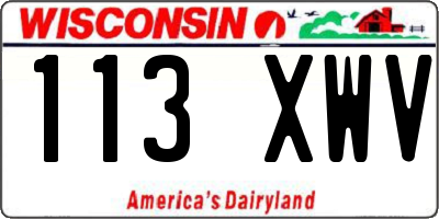 WI license plate 113XWV