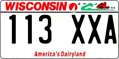 WI license plate 113XXA